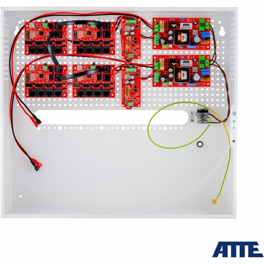 Atte Zestaw buforowy do 17 kamer IP switch PoE 17P+1UP IPUPS-17-11-H, Switch di rete
