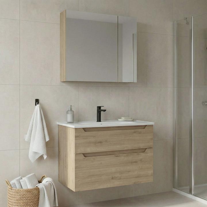 Produktbild Homitis Messina 85 v2 Bathroom Cabinet With Sink & Mirror Set (2 Pieces)