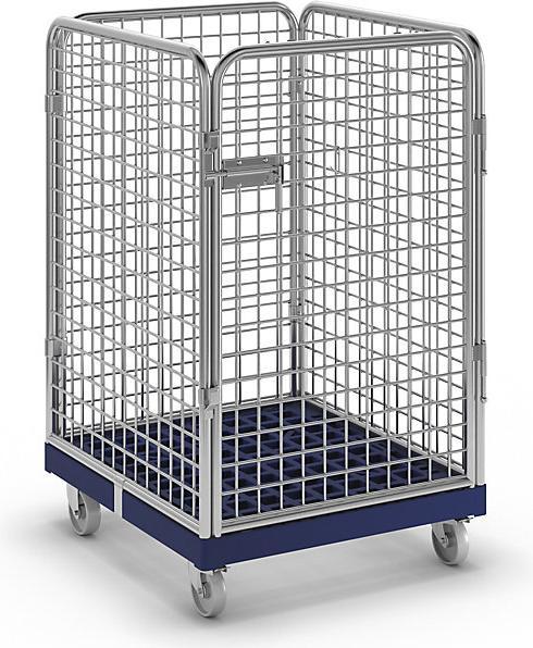Actual product image kaiserkraft Wire mesh container with plastic roll plate