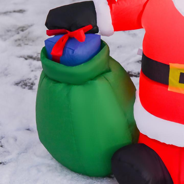 Image du produit Homcom Aufblasbarer Weihnachtsmann 190D Polyester Rot