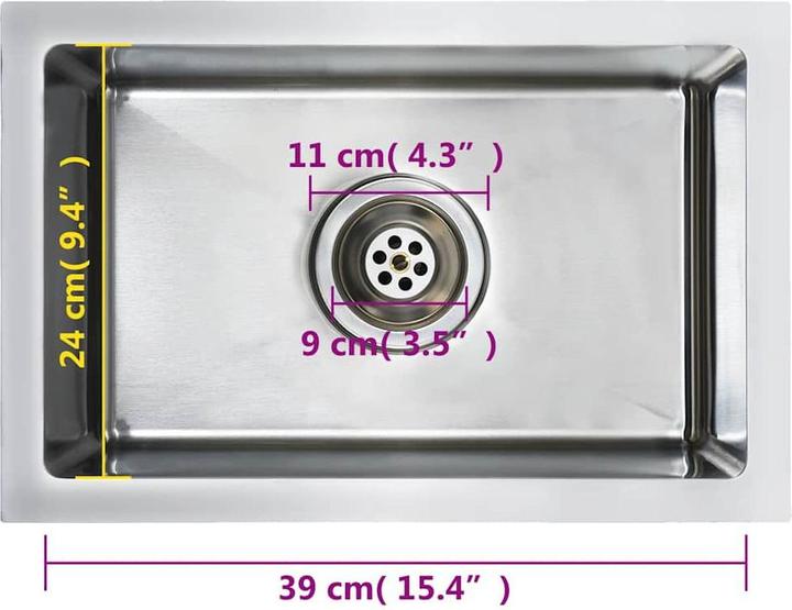 Image du produit vidaXL Küchenspüle (Evier encastré, 44 cm)