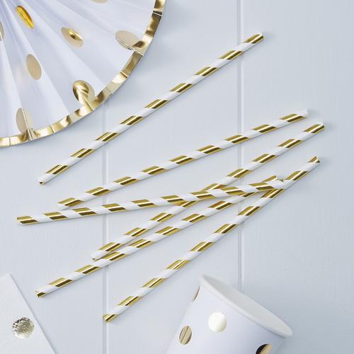 Produktbild Ginger Ray Gold Metallic Paper Strohhalme 25er Set (25 x)