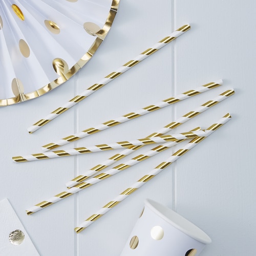 Immagine prodotto Ginger Ray Set di 25 cannucce di carta metallizzate oro (25 x)