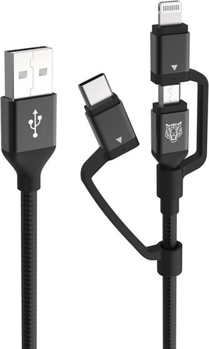 Produktbild Tiger POWER LITE CABLE 3EN1 USB-A USB-C/LIGHTNING/MICRO-USB 1,2M NOIR (1.20 m, USB 3.0)