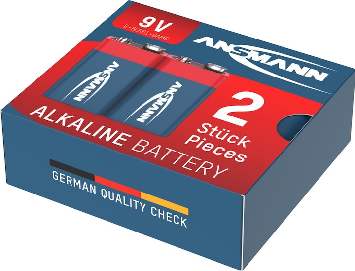 Produktbild Ansmann 9 V Block-Batterie Alkali-Mang (2 Stk., 9V Block, 550 mAh)