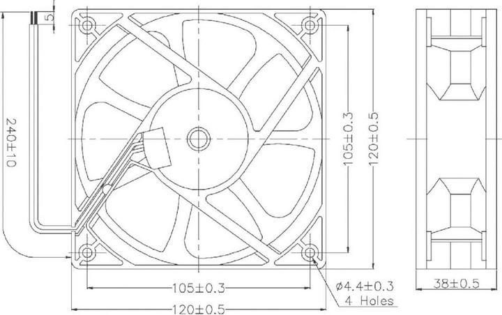 Image du produit Tru Components Ventilateur axial 24 V/DC 111 m³/h ( (120 mm, 1x)