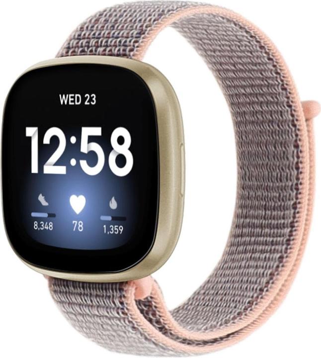 Actual product image Cover-Discount Fitbit Versa / Sense - Nylon Wristband Velcro Pink (Nylon, Versa 3, Sense)