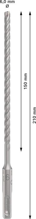 Produktbild Bosch Zubehör PRO SDS plus-5X Hammerbohrer, 6 x 150 x 210 mm (6 Millimeter)