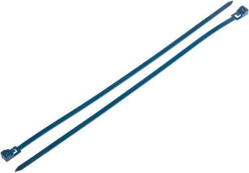 Productafbeelding RS PRO Nylon, metaaldetecteerbare kabelbinders Ontgrendelbaar blauw 4,5 mm x 250 mm, 250 stuks (Plastic kabelbinders, 250 mm, 250 Pcs.)