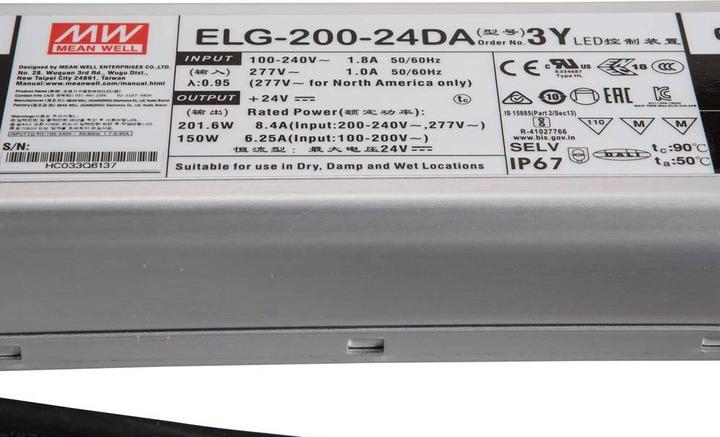 Actual product image MeanWell ELG-200-24DA-3Y LED transformer, LED