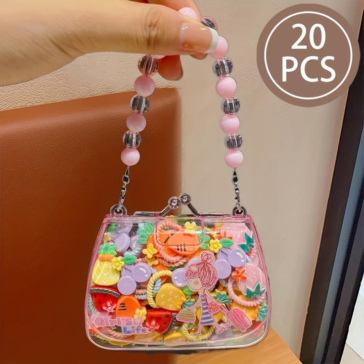 Activity Board 20Pcs Sweet Style Harz Haargummis Set für Jugendliche, gemischte Farbe Pflanze Muster, sortierte (Haargummi Set)