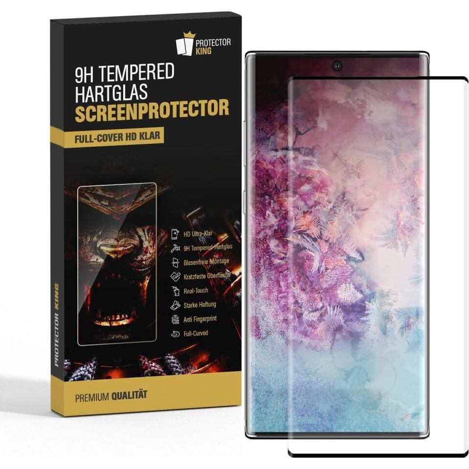 Protectorking 1x echtes Tempered 9H Panzerhartglas 3D KLAR (1 Stück, Samsung Galaxy Note 10), Smartphone Schutzfolie