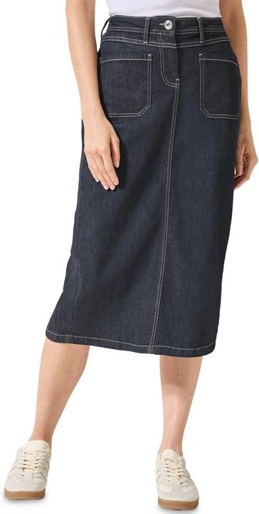 Cecil Midi-Jeansrock, Rinsed Wash, opgestikte Taschen, Stretchanteil (26)