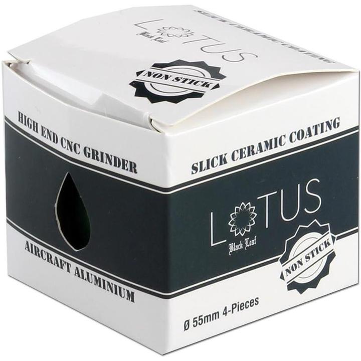Produktbild Black Leaf Lotus Grinder Keramik CNC 4teilig mit Sieb