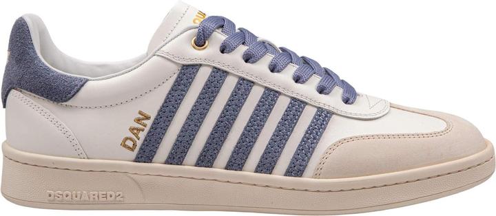 Immagine prodotto Dsquared2 boxer sneakers in leather and suede color milk and blue (40)