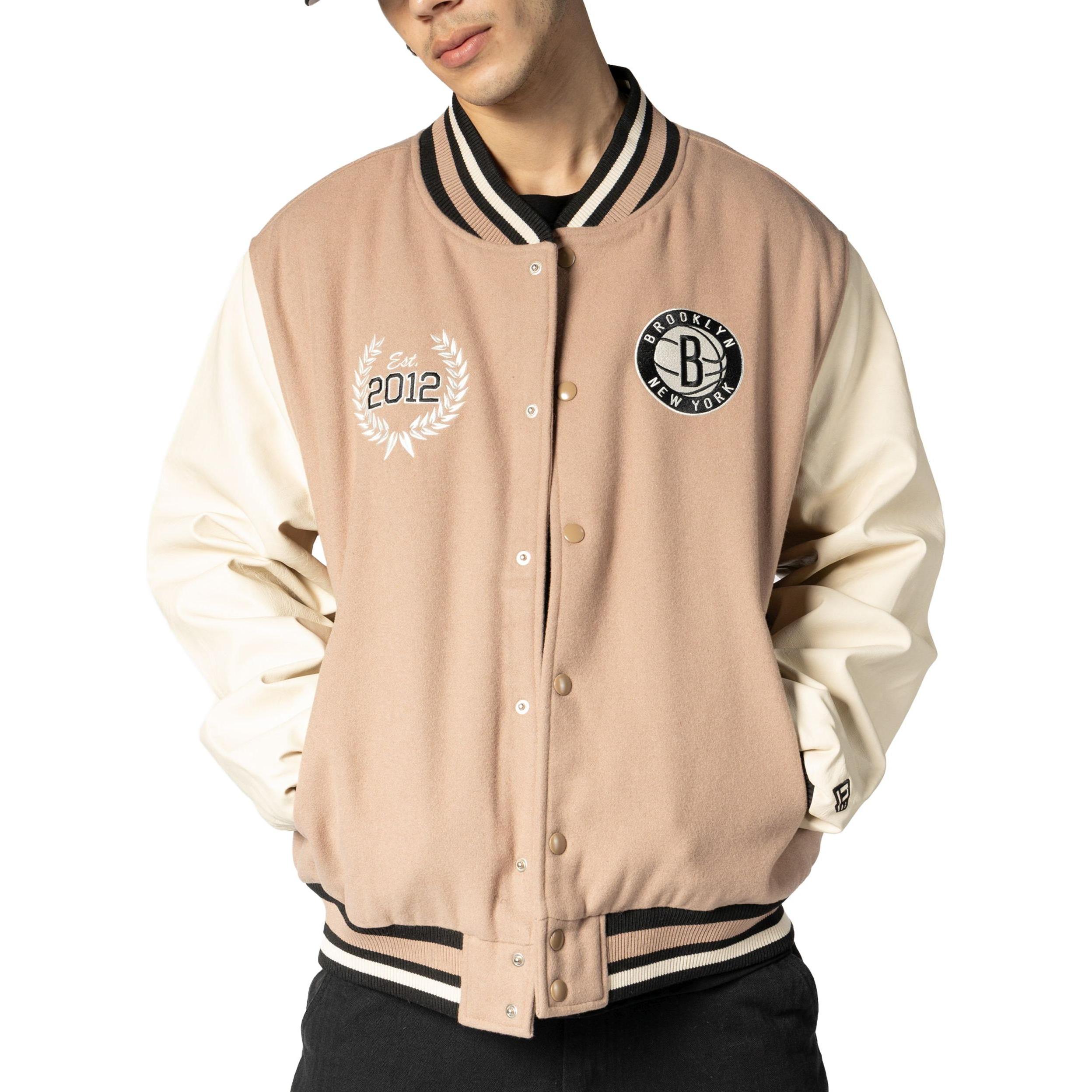 Thumbnail - New Era, Herren, Jacke, Varsity College Jacke - NBA Brooklyn Nets - XL (XL), Beige, XL