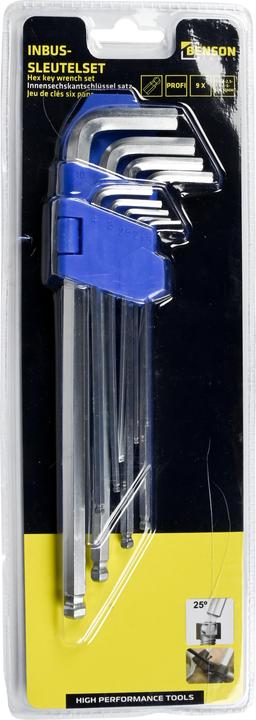 Actual product image Benson Hex key wrench set 9 pieces profi