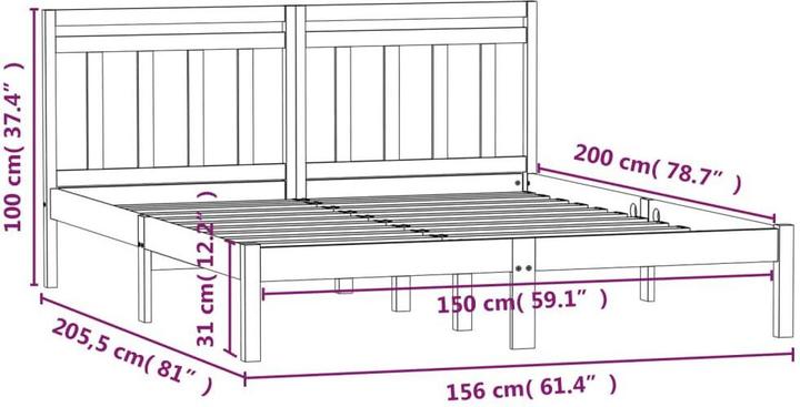 Image du produit vidaXL Bettrahmen (150 x 200 cm)