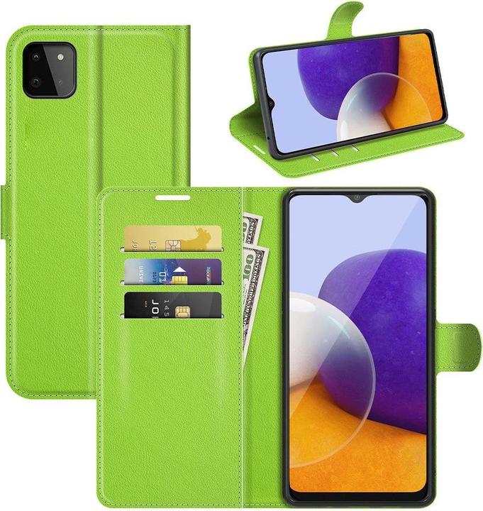 Actual product image Cover-Discount Galaxy A22 5G - leather case cover green (Samsung Galaxy A22 5G)