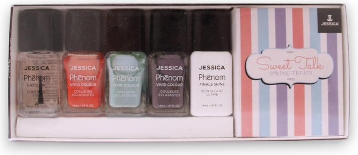 Actual product image Jessica Cosmetics Sweet Talk Spring Treats Base Coat and 3 Vivid Colors with Finale Shine - Set (Base coat)