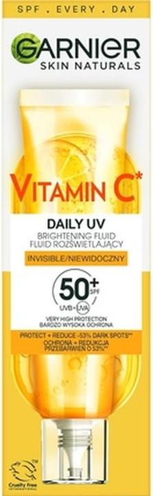 Produktbild Garnier Vitamin C Day Glow Fluid mit SPF50+ Unsichtbar 40ml (Sonnencreme Gesicht, SPF 50+, 40 ml, 50 g)