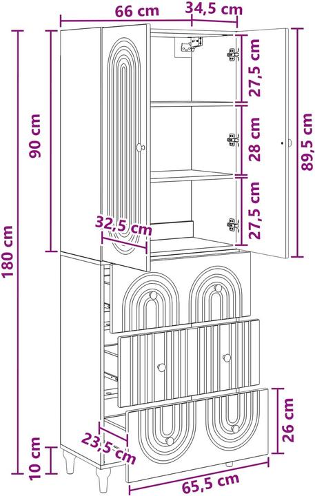 Produktbild vidaXL Möbelset (66 x 34.50 x 90 cm)