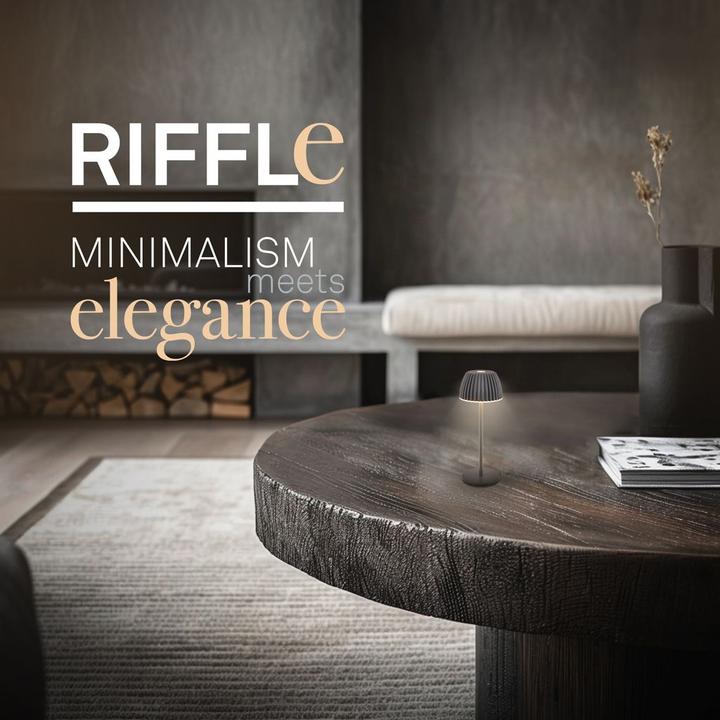 Produktbild Briloner Brilo unplugged RIFFLE Akku Nano Tischleuchte mit Lichtkante - Anthrazit (130 lm)