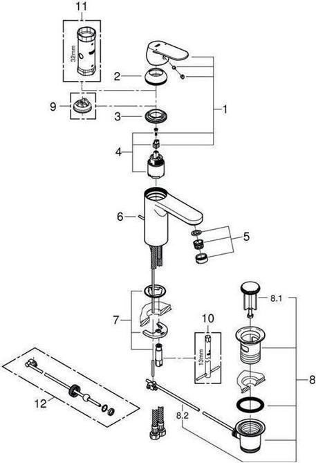 Productafbeelding Grohe Eurosmart Cosmopolitan ééngreeps wastafelmengkraan M-Size