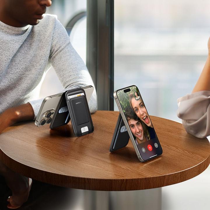 Produktbild Ugreen Magnetic Wallet 45165 magnetic MagSafe with stand - black (Apple iPhone X, LG X5 Android One)