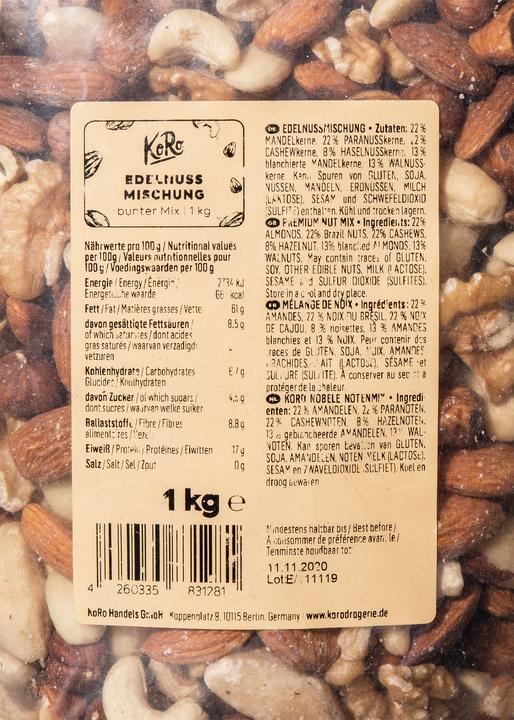 Image du produit KoRo Edelnussmischung (1000 g)