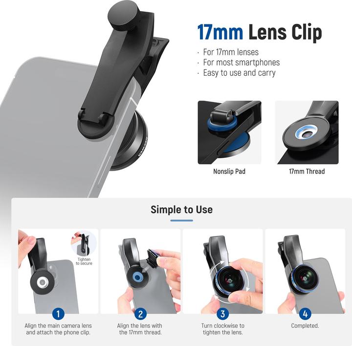 Image du produit Neewer Pro 8mm Fisheye Lens For Smartphone 17mm