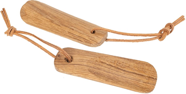 La Mia! Small shoehorn - 12 cm made of fine oiled oak - with leather strap