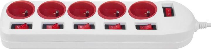 Maclean Ciabatta elettrica, prolunga con 5 prese, con interruttori, 250 VAC/10 A, 1,5 m, MCE204 R/ (5 x, CEE 7/3, 1.50 m)