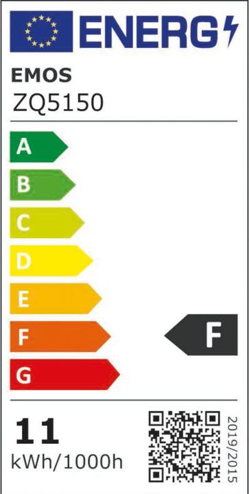 Energie-Label Emos LED BULB CLASSIC A60 10.5W(75W) 1060lm E27 WW (E27, 10.70 W, 1060 lm, 1 x, F)