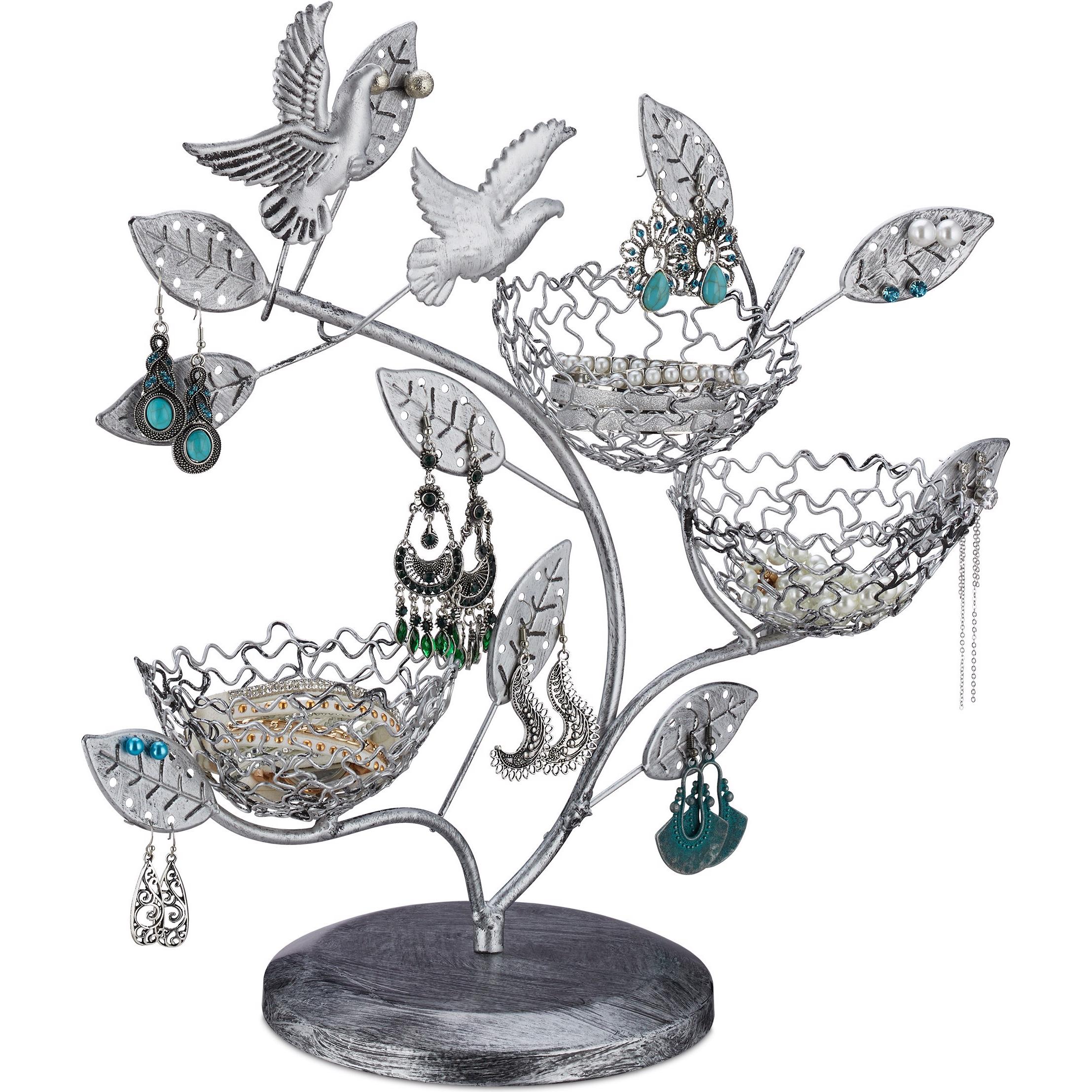 Thumbnail - Relaxdays, Uhrenbox + Schmuckaufbewahrung, Schmuckbaum, Silber