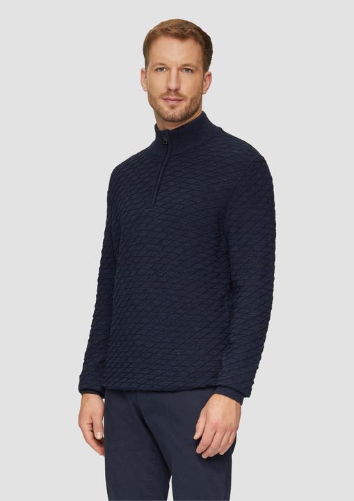 Produktbild S.Oliver Strickpullover Strukturierter Pullover mit Half-Zip (XL)