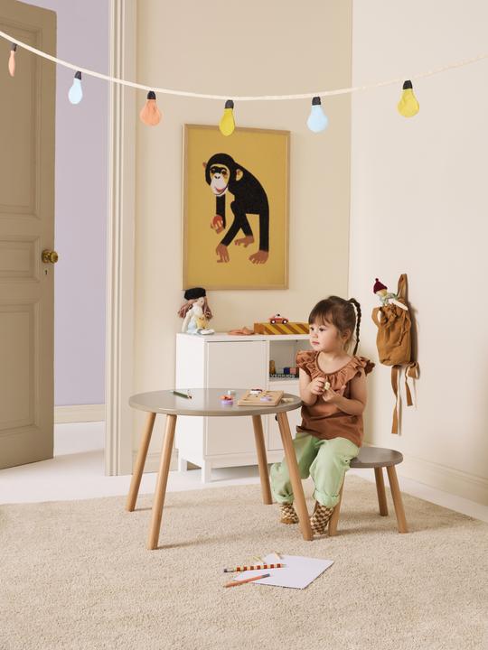 Produktbild Kids Concept Tisch und zwei Hocker, hellbraun (Kinderhocker)