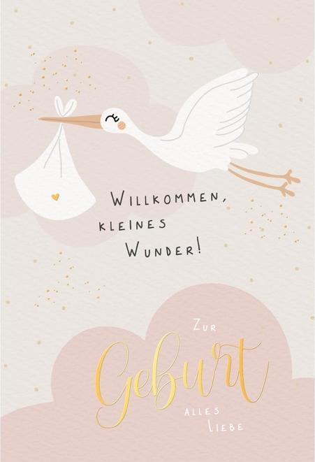Produktbild Glückwunschkarte - Zur Geburt alles Liebe - rosa (1 Stk.)