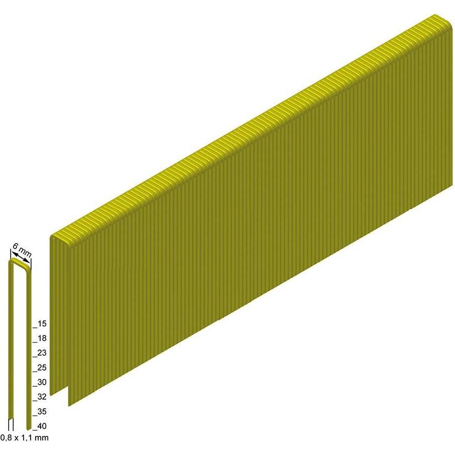 Prebena, Tackerklammern + Tackernägel, Heftklammern ES23CNKHA verzinkt geharzt Länge 23 mm