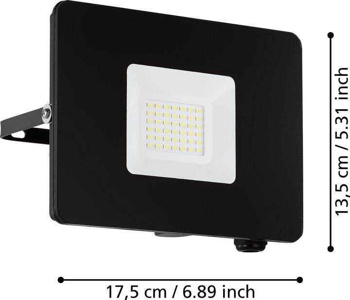 Actual product image EGLO LED spotlight black 5000K 30W IP65 97457 (3400 lm, IP65)