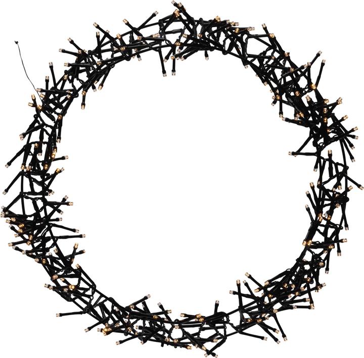 Koopman LED-Kranz, Ø 38cm, IP44, warmweiss, Batteriebetrieben, 8 Funktionen