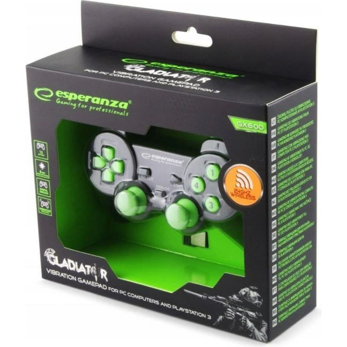 Thumbnail - Esperanza EGG108G (PS3, PC), Gaming Controller, Grün, Schwarz