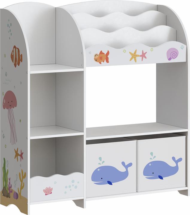En.Casa Kinderregal Lysekil 100x93x30 cm mit Aqua Dream Motiv (93 x 30 x 100 cm)
