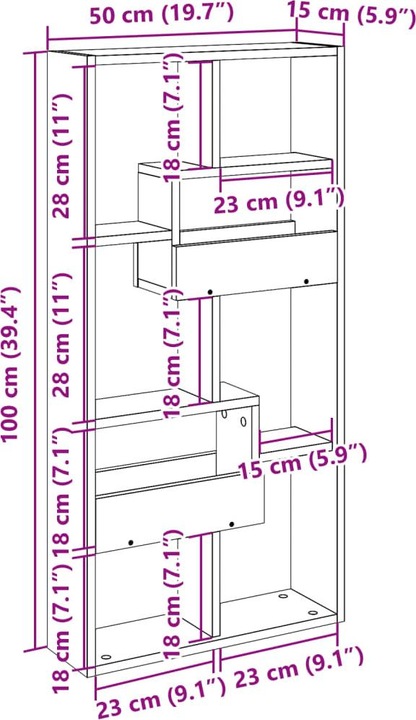 Valori nutrizionali e ingredienti VidaXL Armadio a muro (50 x 15 x 100 cm)