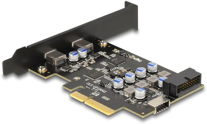 Actual product image Delock PCI Express x4 card to 2 x external USB Type-C + 1 x i
