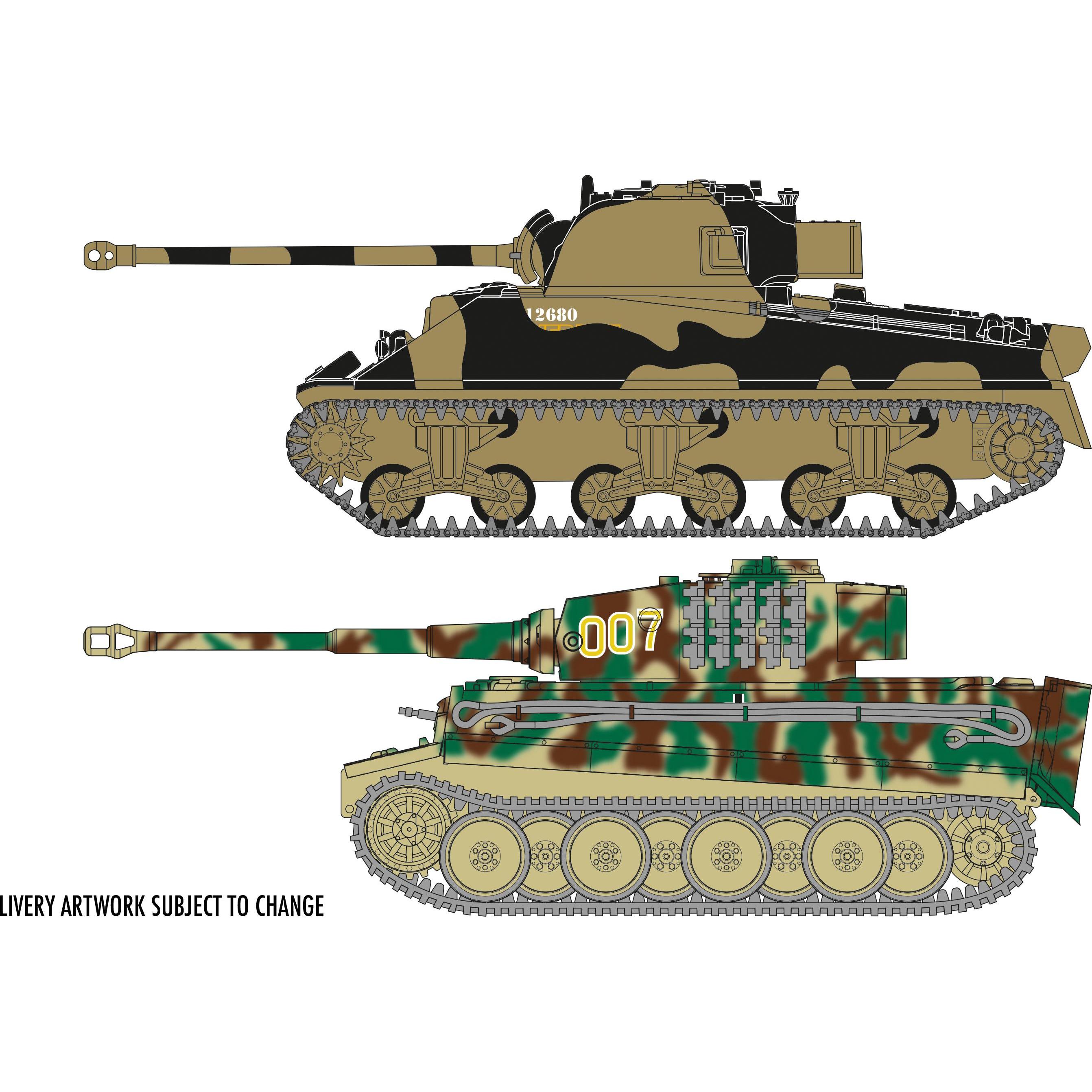 Thumbnail - Airfix Bausatz Panzer Set Tiger 1 vs Sherman Firefly 1:72