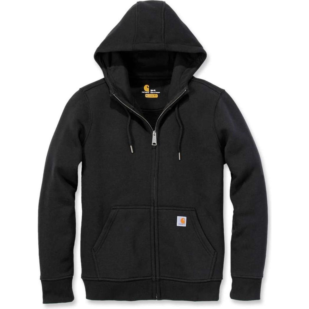 Carhartt, Donne, Felpa + Maglione, Felpa Clarksburg con cappuccio a zip intera, donna, nera, taglia M, Nero, (M)