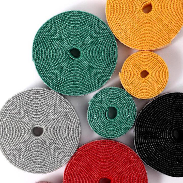 Actual product image Baseus Rainbow Circle Velcro Straps 3m Gray (Cable hole, 300 cm)