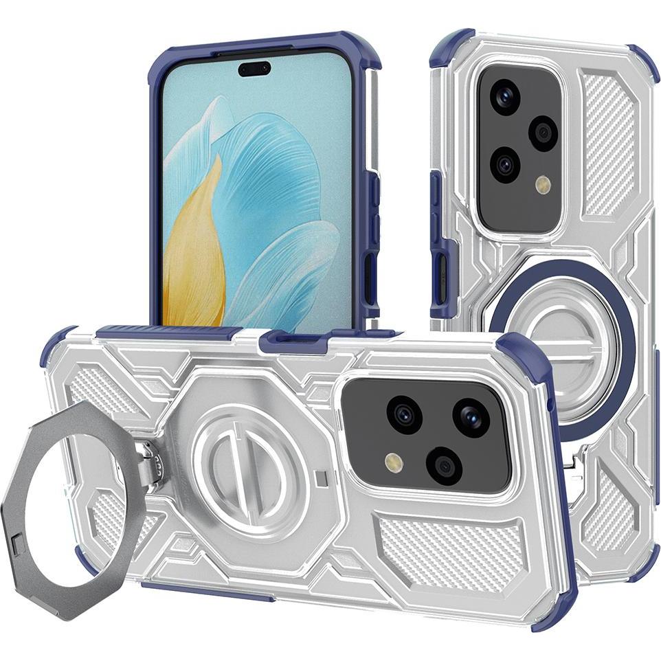 Techsuit - Carbon Shield PRO - Honor 200 Lite - Blue Transparent (Honor 200 Lite), Cover smartphone, Trasparente, Blu