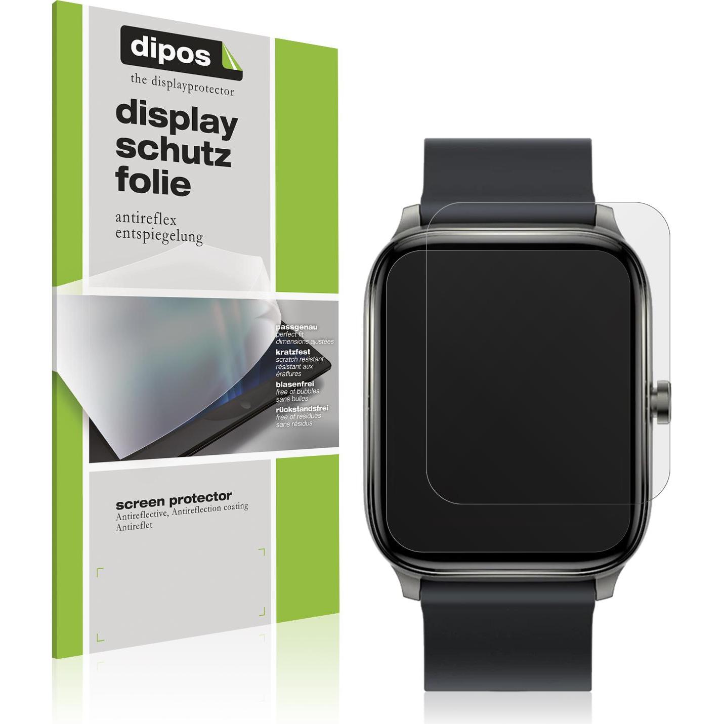 Dipos Displayschutzfolie Antireflex, Smartwatch Schutzfolie, Transparent